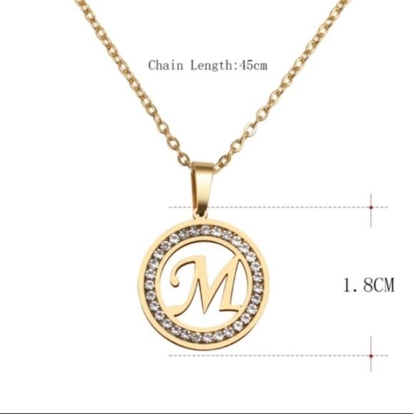 Gold Plated Stainless Steel various letters Necklaces